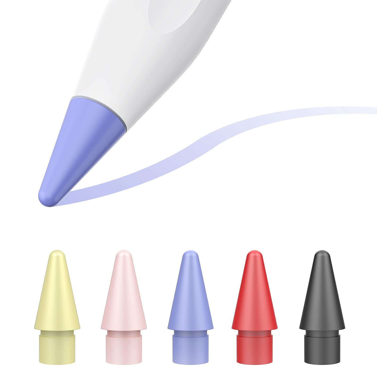 TiMOVO 5 Pack Tips for Apple Pencil 1st/2nd Generation/USB-C/Apple